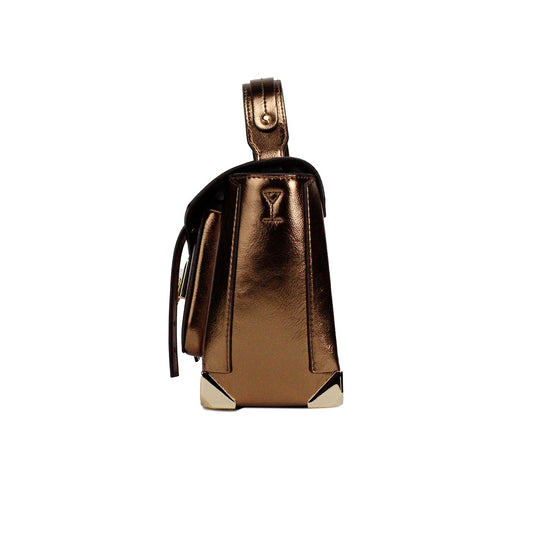 Michael Kors Manhattan Medium Mocha Leather Top Handle Satchel Bag