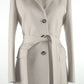Made in Italy Chic Gray Wool Vergine Belted Jacket