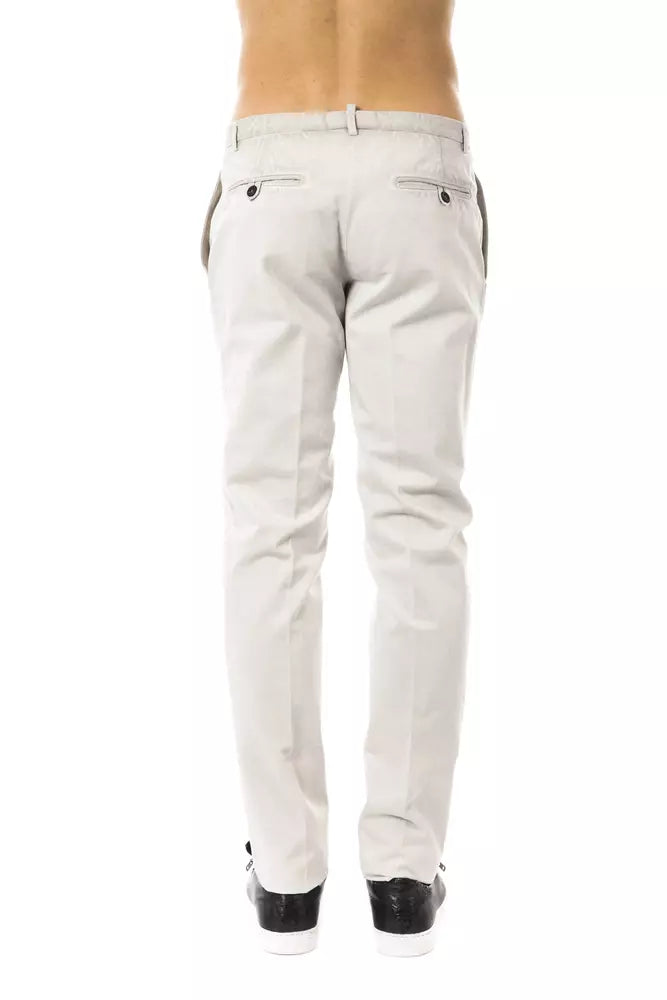 Uominitaliani Gray Cotton Jeans & Pant