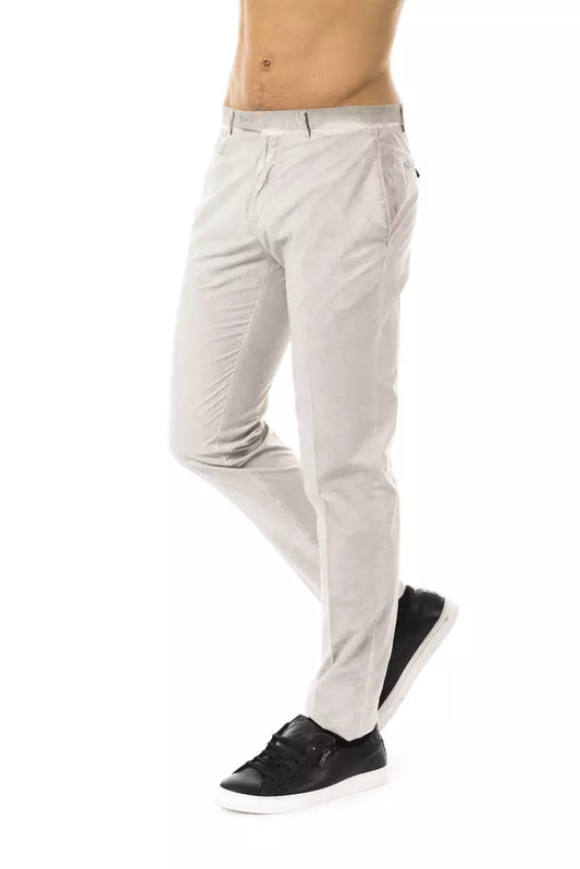Uominitaliani Elegant Casual Fit Gray Cotton Trousers