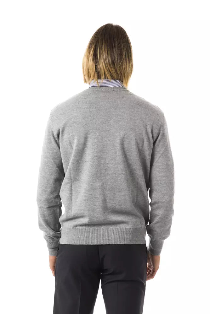 Uominitaliani Gray Wool Sweater