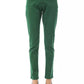 BYBLOS Chic Green Slim Fit Cotton Pants