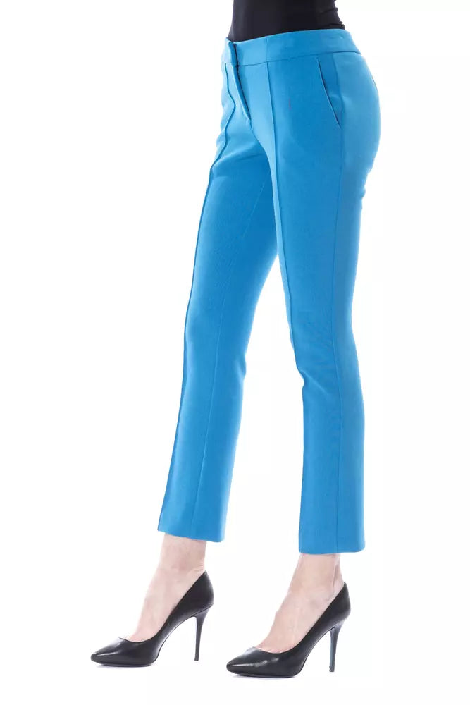 BYBLOS Chic Light Blue Skinny Pants with Zip Closure