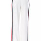 BYBLOS Elegant White Stripe-Detailed Trousers