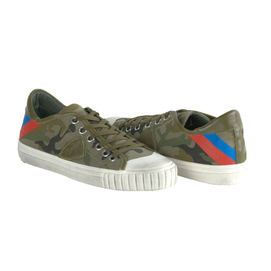 Philippe Model Green Leather Sneaker
