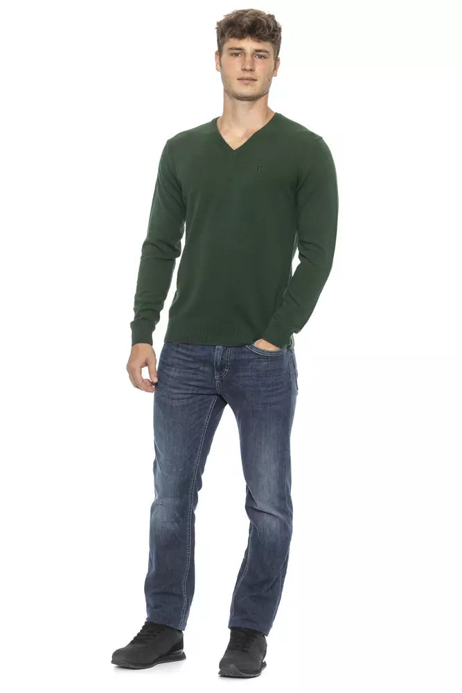 Conte of Florence Green Wool Sweater