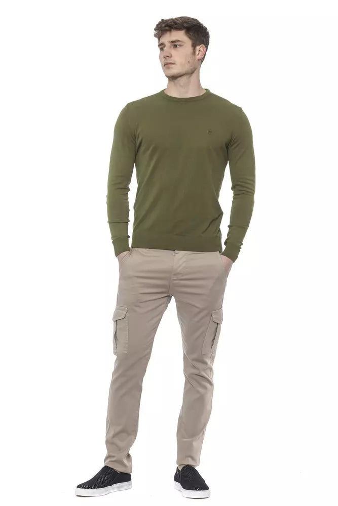 Conte of Florence Green Cotton Sweater