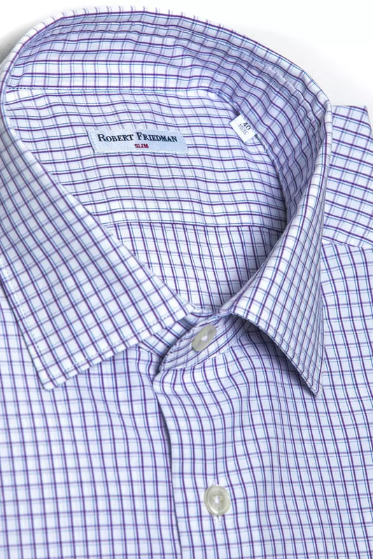 Robert Friedman Elegant Burgundy Cotton Slim Shirt
