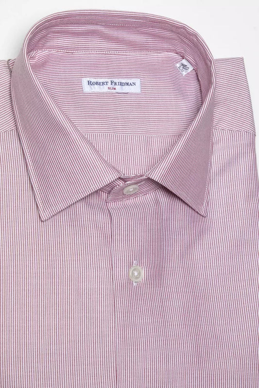 Robert Friedman Chic Pink Cotton Slim Collar Shirt
