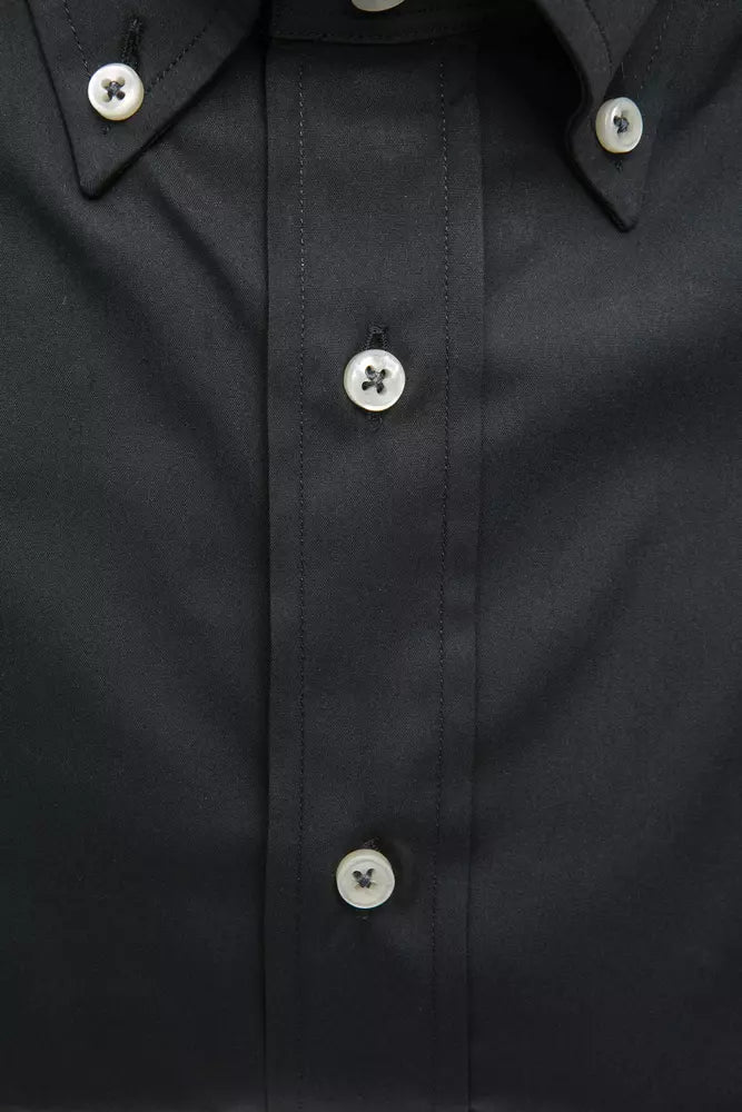 Robert Friedman Elegant Gray Button-Down Shirt for Men