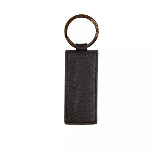 Neil Barrett Black Leather Keychain