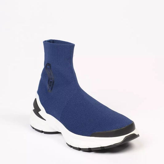 Neil Barrett Electric Bolt Sock Sneakers in Blue