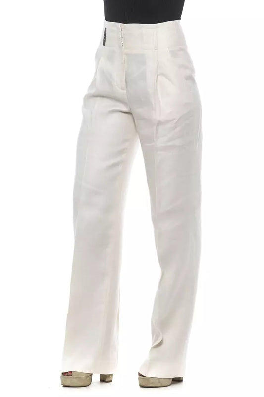 Peserico Beige/White Flax Jeans & Pants