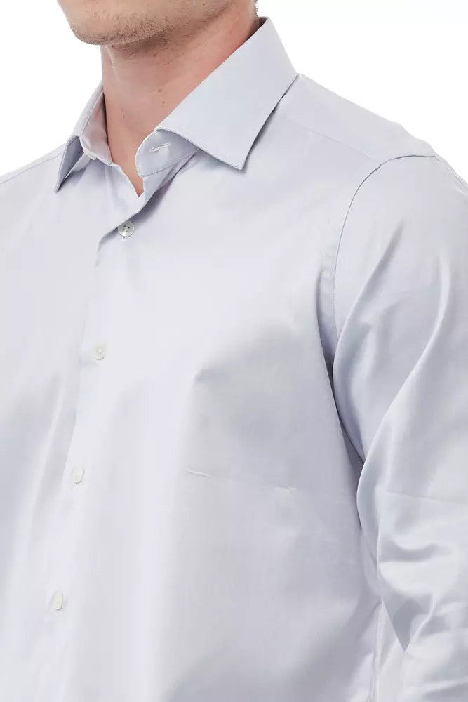 Bagutta Regular Fit Italian Collar Shirt in Gray