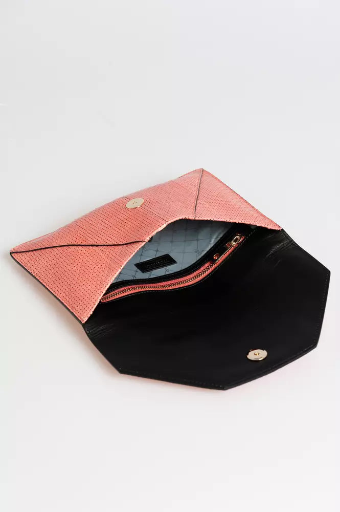 Trussardi Pink Leather Clutch Bag