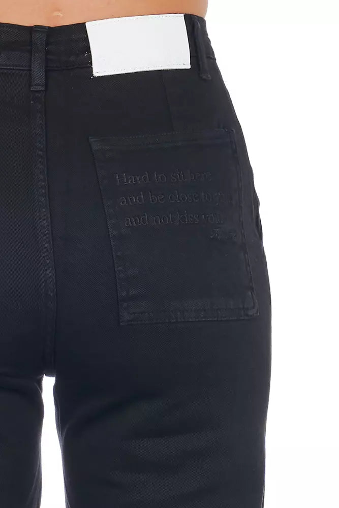 Frankie Morello Black Cotton Jeans & Pant