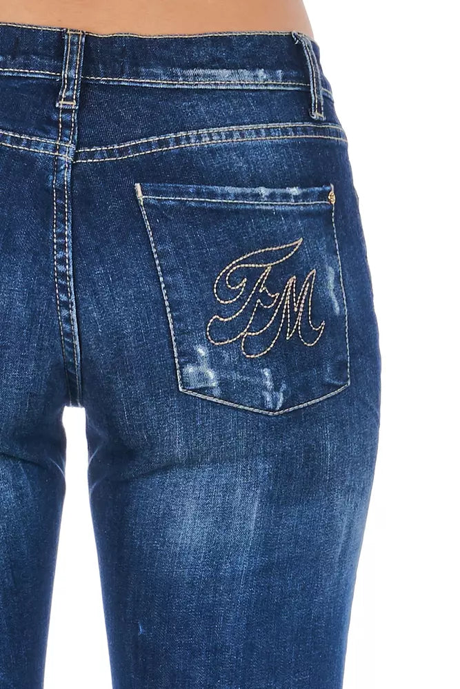Frankie Morello Chic Worn Wash Skinny Denim Jeans