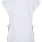 Yes Zee Chic White Cotton Tee with Signature Detail