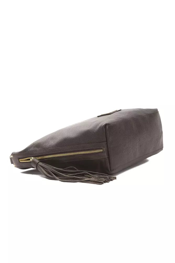 Pompei Donatella Chic Brown Leather Shoulder Bag
