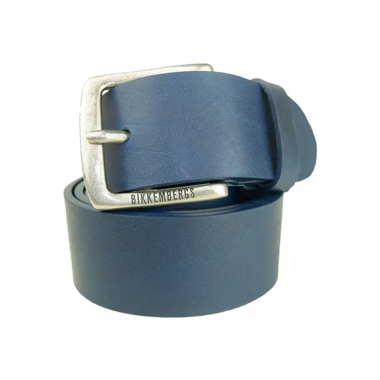 Bikkembergs Elegant Blue Leather Belt