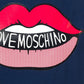 Love Moschino Graphic Lips Cotton Tee - Navy Blue