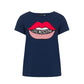 Love Moschino Graphic Lips Cotton Tee - Navy Blue