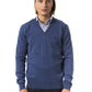 Uominitaliani Blue Merino Wool Sweater
