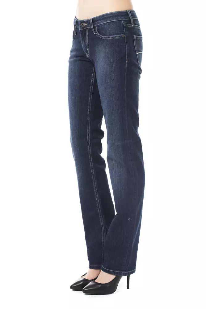 Ungaro Fever Chic Regular Fit Blue Jeans with Logo Detail