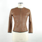Emilio Romanelli Chic Brown Leather Jacket with Slim Fit